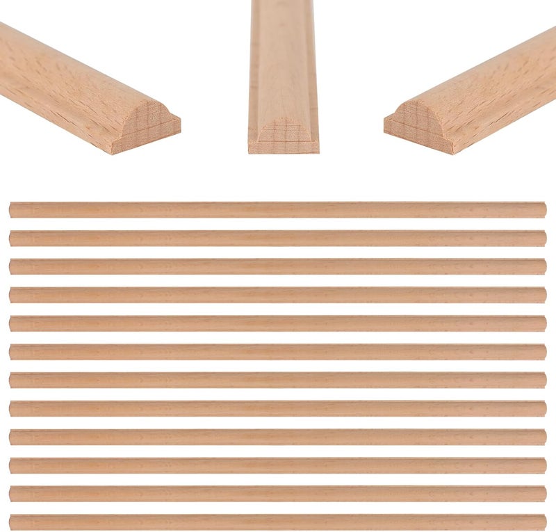 EVERDIJ 20Pcs Unfinished 3D Decorative Wood Trims Molding 15.75x 0.79x0.39in Wood Trim Molding Decorative Molduras Decorativas para Paredes for DIY Wall Door CabinetWardrobe Mantel - Image 1
